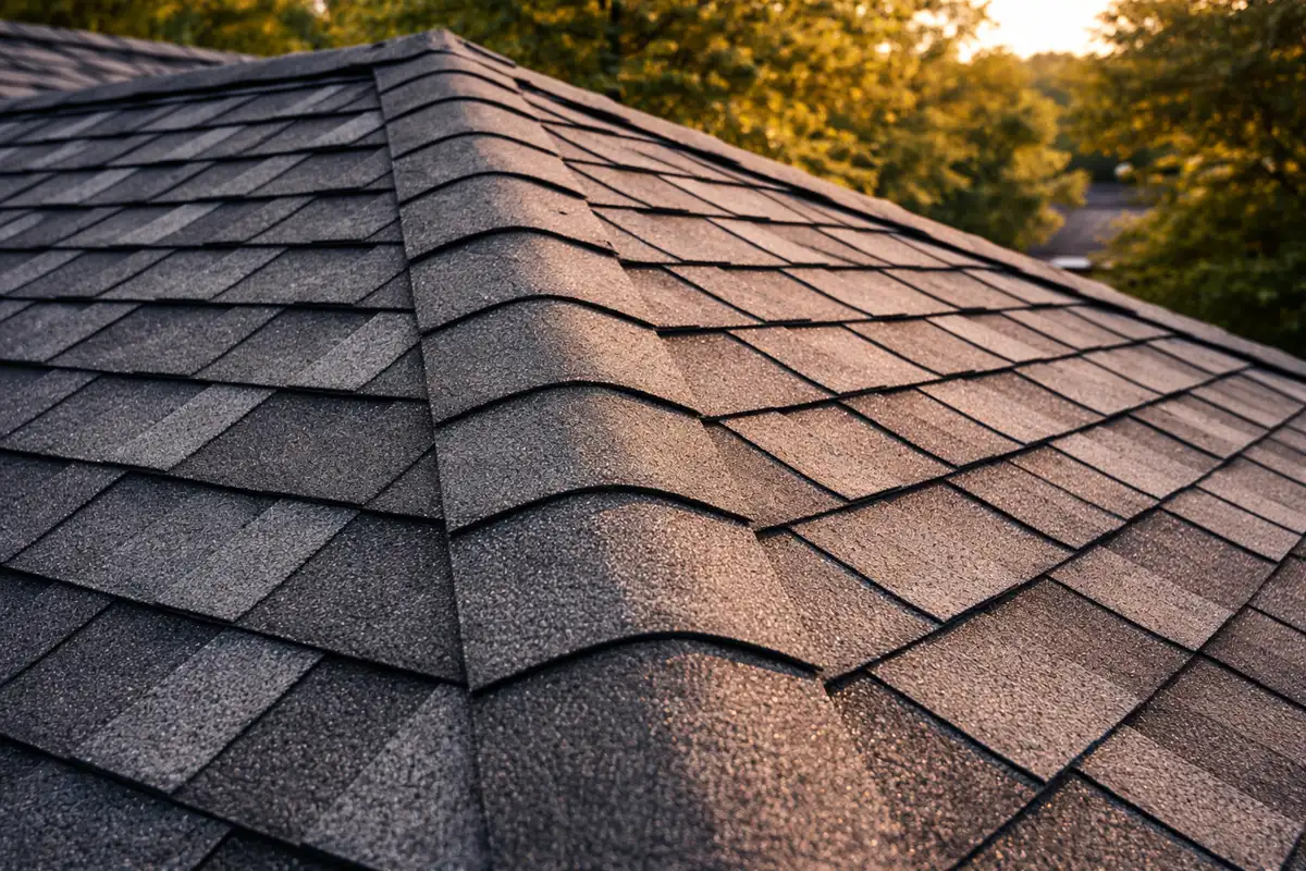 Elegant upscale Omaha home with weathered silver-gray cedar shake roof