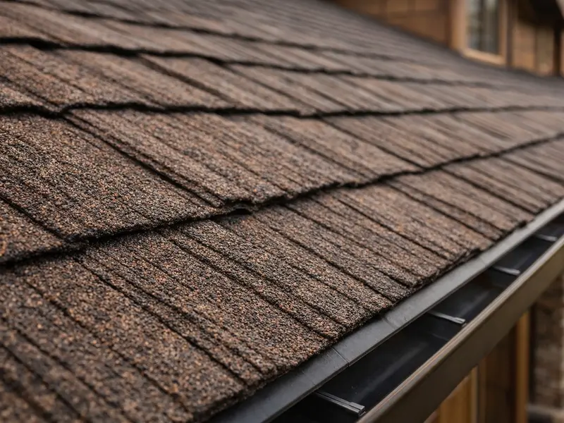 Stone-coated steel roofing tiles with natural wood shake texture
